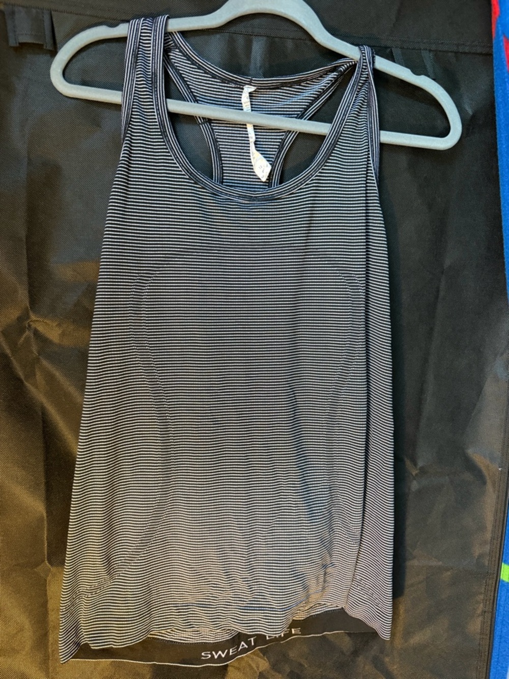 lululemon athletica Black and White Striped Tank Top